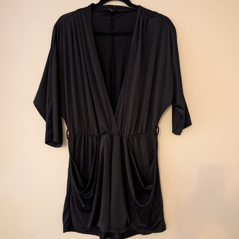 Elegant Black Draped Dress